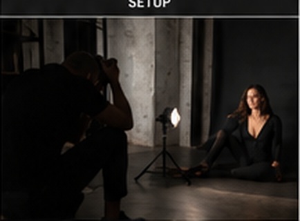 3. Baustrahler Setup mit Fotograf, Licht und Model