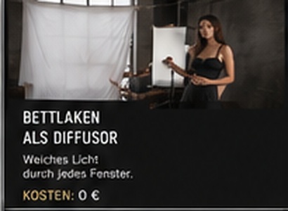 Bettlaken als Diffusor