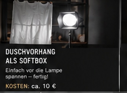 Duschvorhang als Softbox